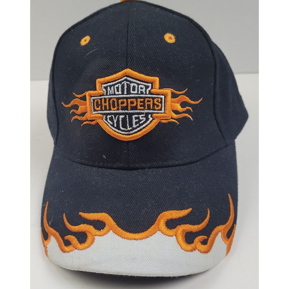 Y2K Choppers Motorcycles Flame Vintage Snapback Hat Baseball Cap Biker Grunge